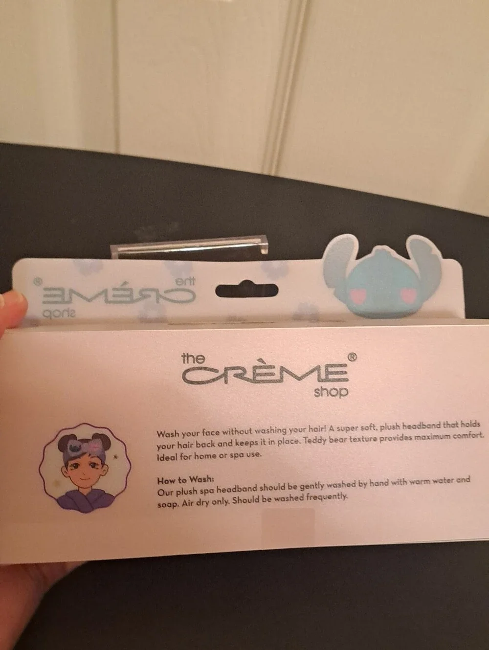 The Crème Shop x Stitch Pink Plush Spa Headband